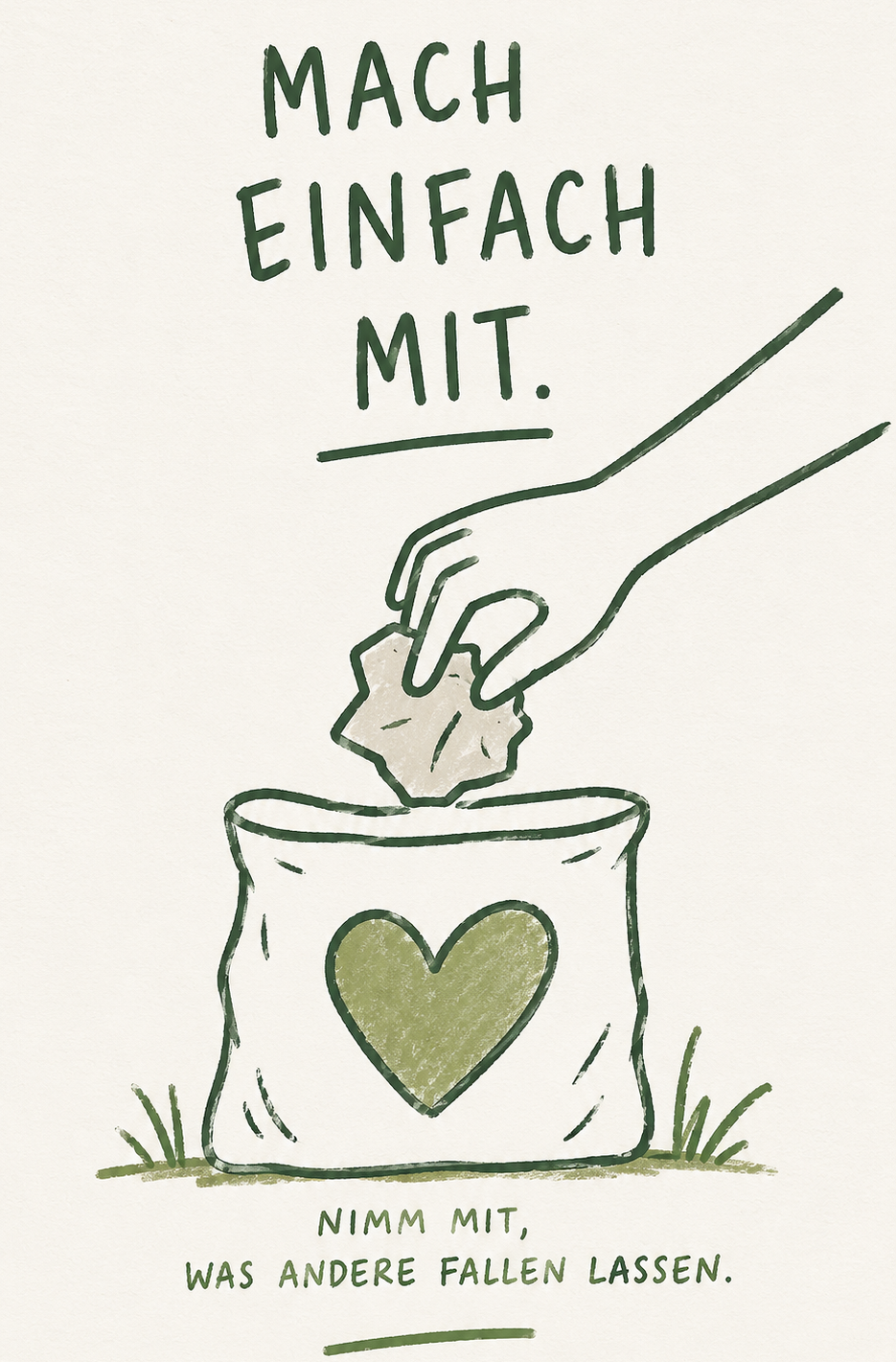 Müll bitte in den Mülleimer, Tiere und die Umwelt danken es Dir!
